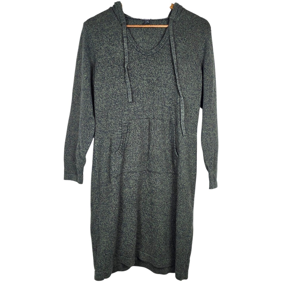 Torrid Size 1 Hooded Sweater Mini Dress Heather Green Womens Long Sleeve Cozy